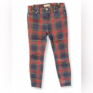 Vineyard Vines Jolly Plaid 5 Pocket Pants Women's Size 4 Holiday Festive NWT